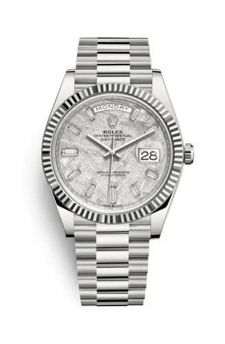 Rolex Day-Date 40 White Gold / Meteorite - Baquette 228239-0055 — фото часов Rolex Day-Date 40 White Gold / Meteorite - Baquette 228239-0055 — фото часов