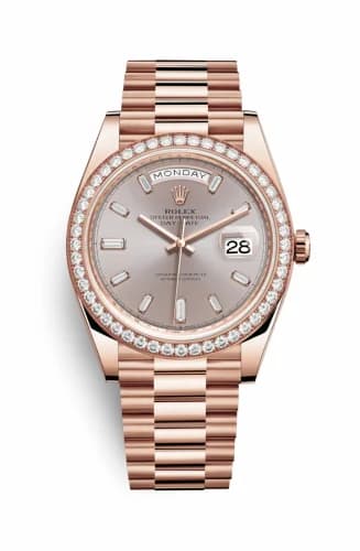 Rolex Day-Date 40 Everose - Diamond / Sundust - Diamond 228345rbr-0007 — фото часов Rolex Day-Date 40 Everose - Diamond / Sundust - Diamond 228345rbr-0007 — фото часов