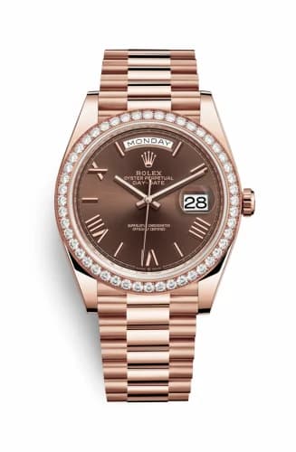 Rolex Day-Date 40 Everose - Diamond / Chocolate - Roman 228345rbr-0009 — фото часов Rolex Day-Date 40 Everose - Diamond / Chocolate - Roman 228345rbr-0009 — фото часов