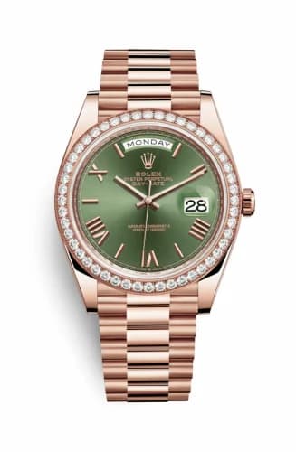 Rolex Day-Date 40 Everose - Diamond / Green - Roman 228345rbr-0011 — фото часов Rolex Day-Date 40 Everose - Diamond / Green - Roman 228345rbr-0011 — фото часов
