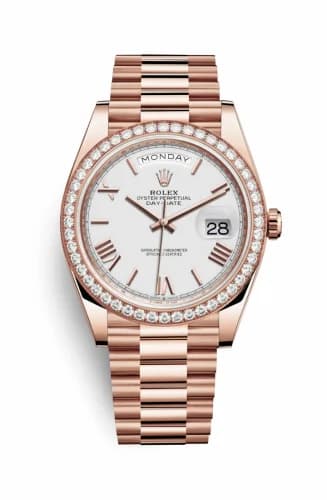 Rolex Day-Date 40 Everose - Diamond / White - Roman 228345rbr-0012 — фото часов Rolex Day-Date 40 Everose - Diamond / White - Roman 228345rbr-0012 — фото часов