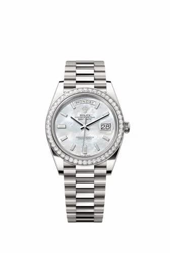 Rolex Day-Date 40 White Gold - Diamond / MOP - Baguette 228349RBR-0046