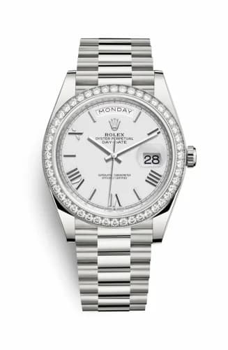 Rolex Day-Date 40 White Gold - Diamond / White - Roman 228349rbr-0039 — фото часов Rolex Day-Date 40 White Gold - Diamond / White - Roman 228349rbr-0039 — фото часов