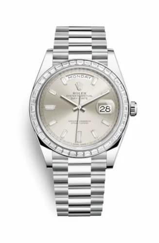 Rolex Day-Date 40 Platinum - Baguette / Silver - Baguette 228396tbr-0011 — фото часов Rolex Day-Date 40 Platinum - Baguette / Silver - Baguette 228396tbr-0011 — фото часов