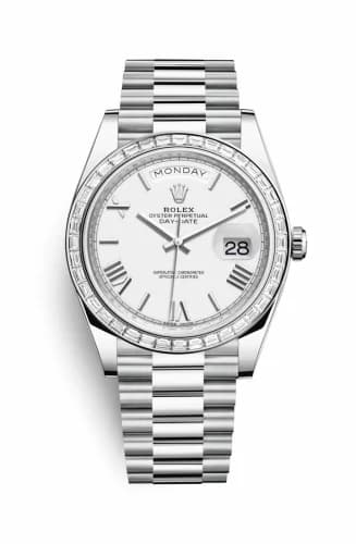 Rolex Day-Date 40 Platinum - Baguette / White Roman 228396tbr-0018 — фото часов Rolex Day-Date 40 Platinum - Baguette / White Roman 228396tbr-0018 — фото часов
