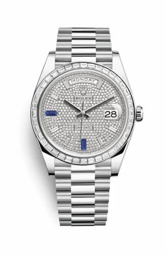 Rolex Day-Date 40 Platinum - Baguette / Paved - Baguette 228396tbr-0021 — фото часов Rolex Day-Date 40 Platinum - Baguette / Paved - Baguette 228396tbr-0021 — фото часов