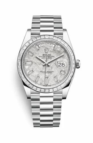 Rolex Day-Date 40 Platinum - Baguette / Meteorite - Baguette 228396tbr-0027 — фото часов Rolex Day-Date 40 Platinum - Baguette / Meteorite - Baguette 228396tbr-0027 — фото часов