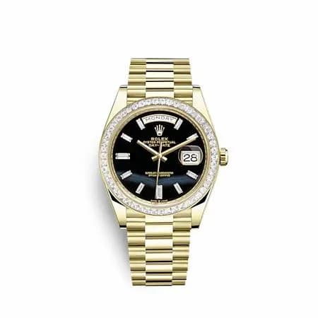 Rolex Day-Date 40 Yellow Gold - Baguette / Onyx 228398TBR-0038 — фото часов Rolex Day-Date 40 Yellow Gold - Baguette / Onyx 228398TBR-0038 — фото часов
