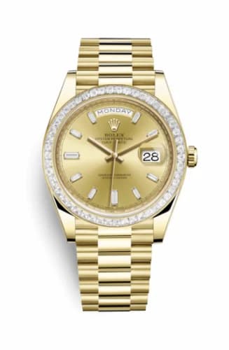 Rolex Day-Date 40 Yellow Gold - Baguette / Champagne - Baguette 228398tbr-0002 — фото часов Rolex Day-Date 40 Yellow Gold - Baguette / Champagne - Baguette 228398tbr-0002 — фото часов