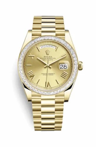 Rolex Day-Date 40 Yellow Gold - Baguette / Champagne - Roman 228398tbr-0003 — фото часов Rolex Day-Date 40 Yellow Gold - Baguette / Champagne - Roman 228398tbr-0003 — фото часов