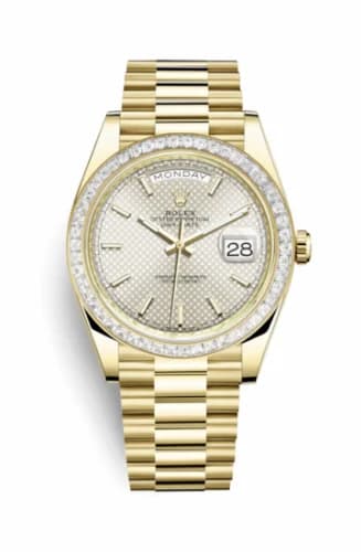 Rolex Day-Date 40 Yellow Gold - Baguette / Silver 228398tbr-0005 — фото часов Rolex Day-Date 40 Yellow Gold - Baguette / Silver 228398tbr-0005 — фото часов