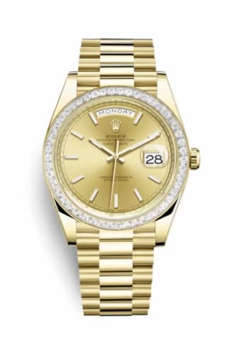 Rolex Day-Date 40 Yellow Gold - Baguette / Champagne 228398tbr-0007 — фото часов Rolex Day-Date 40 Yellow Gold - Baguette / Champagne 228398tbr-0007 — фото часов