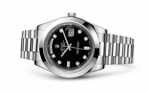 Rolex Day-Date II Platinum Black Diamonds 218206-0020