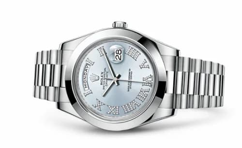 Rolex Day-Date II Platinum Diamond Romans 218206-0052