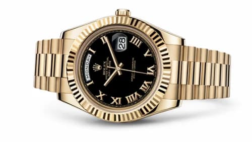 Rolex Day-Date II Yellow Gold Fluted Black Roman 218238-0041 — фото часов Rolex Day-Date II Yellow Gold Fluted Black Roman 218238-0041 — фото часов