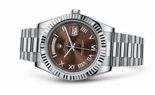 Rolex Day-Date II White Gold Chocolate Roman 218239-0040