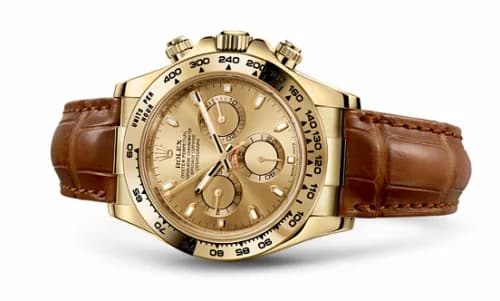 Rolex Cosmograph Daytona Yellow Gold / Champagne / Strap 116518-0131 — фото часов Rolex Cosmograph Daytona Yellow Gold / Champagne / Strap 116518-0131 — фото часов