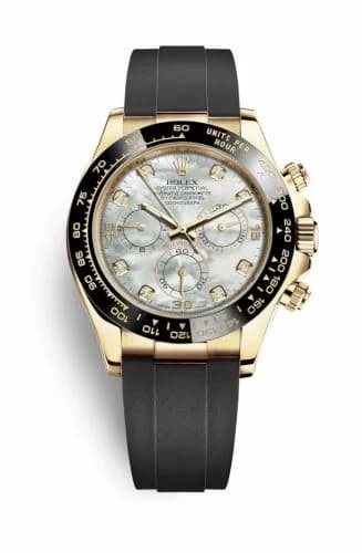 Rolex Cosmograph Daytona Yellow Gold / Cerachrom / MOP-Diamond / Oysterflex 116518LN-0045 — фото часов Rolex Cosmograph Daytona Yellow Gold / Cerachrom / MOP-Diamond / Oysterflex 116518LN-0045 — фото часов
