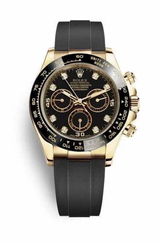 Rolex Cosmograph Daytona Yellow Gold / Cerachrom / Black-Diamond / Oysterflex 116518LN-0046 — фото часов Rolex Cosmograph Daytona Yellow Gold / Cerachrom / Black-Diamond / Oysterflex 116518LN-0046 — фото часов