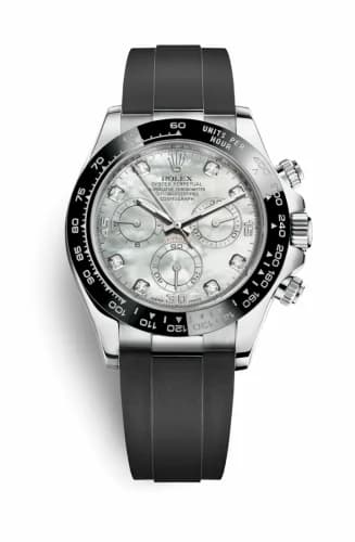 Rolex Cosmograph Daytona White Gold / Cerachrom / MOP - Diamond / Oysterflex 116519LN-0023 — фото часов Rolex Cosmograph Daytona White Gold / Cerachrom / MOP - Diamond / Oysterflex 116519LN-0023 — фото часов