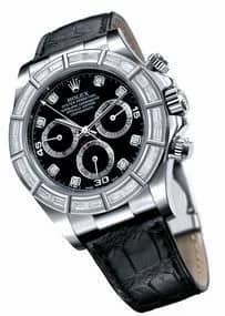 Rolex Daytona White Gold 24 Baguette Strap Black Diamond 116589br