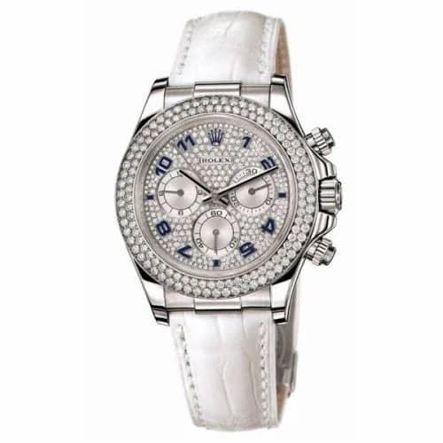 Rolex Daytona White Gold Double Row Strap Paved 116589rbr-0002