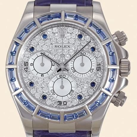 Rolex Daytona White Gold Blue Sapphire Strap Paved 116589saciI-0001 — фото часов Rolex Daytona White Gold Blue Sapphire Strap Paved 116589saciI-0001 — фото часов