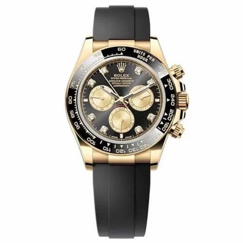 Rolex Cosmograph Daytona Yellow Gold - Cerachrom / Black - Diamond / Oysterflex 126518LN-0006 — фото часов Rolex Cosmograph Daytona Yellow Gold - Cerachrom / Black - Diamond / Oysterflex 126518LN-0006 — фото часов