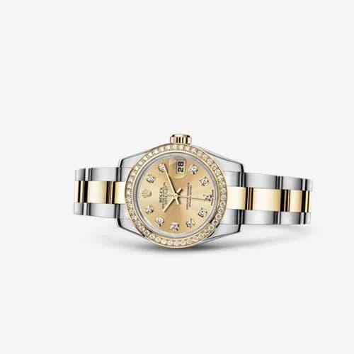 Rolex Lady-Datejust 26 Rolesor Diamond Champagne Diamond Oyster 179383-0001 — фото часов Rolex Lady-Datejust 26 Rolesor Diamond Champagne Diamond Oyster 179383-0001 — фото часов