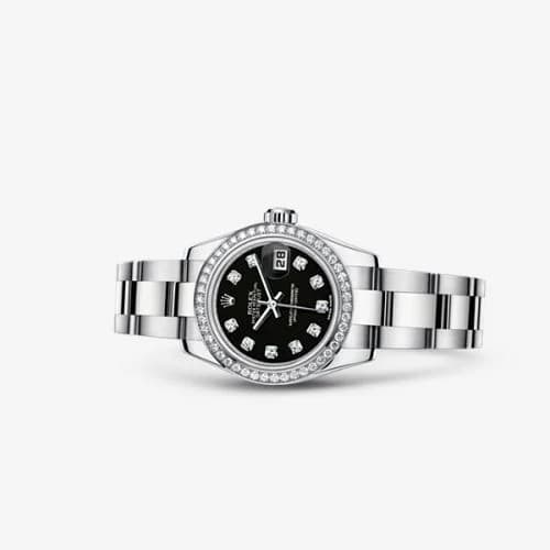 Rolex Lady-Datejust 26 Diamond Black Diamond Oyster 179384-0002 — фото часов Rolex Lady-Datejust 26 Diamond Black Diamond Oyster 179384-0002 — фото часов