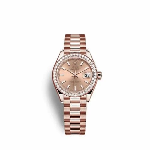 Rolex Lady-Datejust 28 Rose Gold / Diamond / Rose / President 279135RBR-0025 — фото часов Rolex Lady-Datejust 28 Rose Gold / Diamond / Rose / President 279135RBR-0025 — фото часов