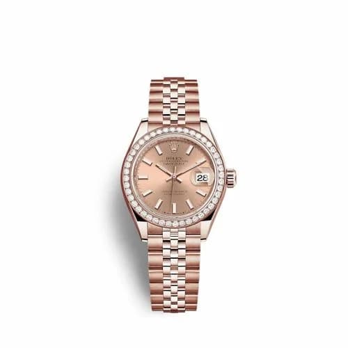 Rolex Lady-Datejust 28 Rose Gold / Diamond / Rose / Jubilee 279135RBR-0026 — фото часов Rolex Lady-Datejust 28 Rose Gold / Diamond / Rose / Jubilee 279135RBR-0026 — фото часов