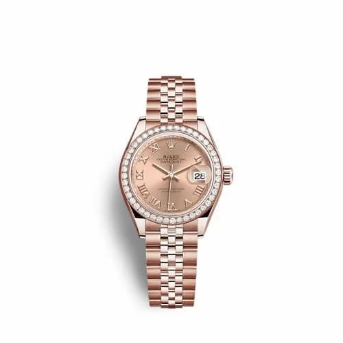 Rolex Lady-Datejust 28 Rose Gold / Diamond / Rose - Roman / Jubilee 279135RBR-0028 — фото часов Rolex Lady-Datejust 28 Rose Gold / Diamond / Rose - Roman / Jubilee 279135RBR-0028 — фото часов