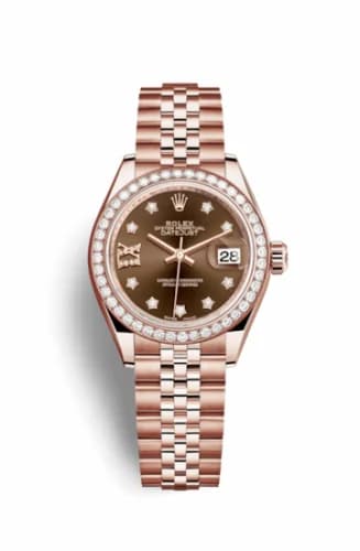Rolex Lady-Datejust 28 Everose Diamond / Jubilee / Chocolate Diamond 279135rbr-0002 — фото часов Rolex Lady-Datejust 28 Everose Diamond / Jubilee / Chocolate Diamond 279135rbr-0002 — фото часов