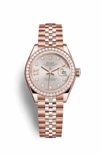Rolex Lady-Datejust 28 Everose Diamond / Jubilee / Sundust Diamond 279135rbr-0004 — фото часов Rolex Lady-Datejust 28 Everose Diamond / Jubilee / Sundust Diamond 279135rbr-0004 — фото часов
