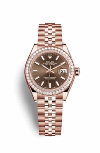 Rolex Lady-Datejust 28 Everose Diamond / Jubilee / Chocolate 279135rbr-0008 — фото часов Rolex Lady-Datejust 28 Everose Diamond / Jubilee / Chocolate 279135rbr-0008 — фото часов