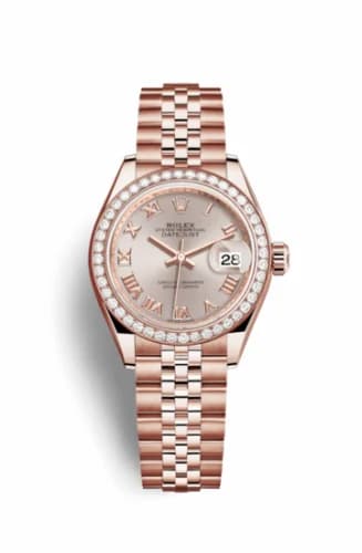 Rolex Lady-Datejust 28 Everose Diamond / Jubilee / Sundust Roman 279135rbr-0009 — фото часов Rolex Lady-Datejust 28 Everose Diamond / Jubilee / Sundust Roman 279135rbr-0009 — фото часов