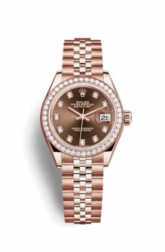 Rolex Lady-Datejust 28 Everose Diamond / Jubilee / Chocolate Diamond 279135rbr-0018 — фото часов Rolex Lady-Datejust 28 Everose Diamond / Jubilee / Chocolate Diamond 279135rbr-0018 — фото часов
