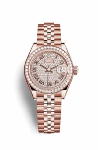 Rolex Lady-Datejust 28 Everose Diamond / Jubilee / Paved Roman 279135rbr-0022 — фото часов Rolex Lady-Datejust 28 Everose Diamond / Jubilee / Paved Roman 279135rbr-0022 — фото часов