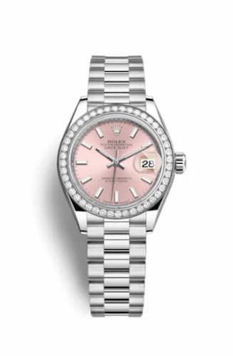 Rolex Lady-Datejust 28 Platinum Diamond / President / Pink 279136rbr-0004 — фото часов Rolex Lady-Datejust 28 Platinum Diamond / President / Pink 279136rbr-0004 — фото часов