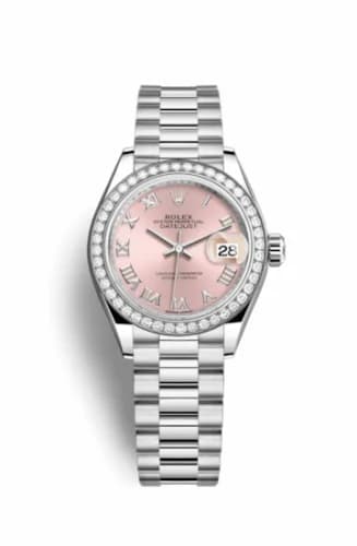 Rolex Lady-Datejust 28 Platinum Diamond / President / Pink Roman 279136rbr-0012 — фото часов Rolex Lady-Datejust 28 Platinum Diamond / President / Pink Roman 279136rbr-0012 — фото часов