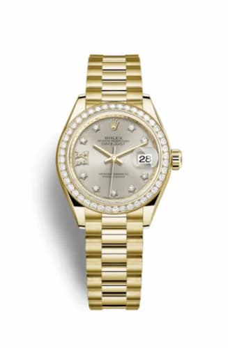 Rolex Lady-Datejust 28 Yellow Gold Diamond / President / Silver Diamond 279138rbr-0001 — фото часов Rolex Lady-Datejust 28 Yellow Gold Diamond / President / Silver Diamond 279138rbr-0001 — фото часов