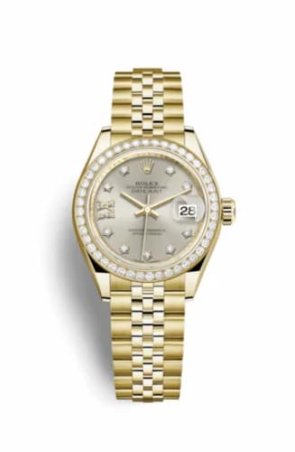 Rolex Lady-Datejust 28 Yellow Gold Diamond / Jubilee / Silver Diamonds 279138rbr-0002 — фото часов Rolex Lady-Datejust 28 Yellow Gold Diamond / Jubilee / Silver Diamonds 279138rbr-0002 — фото часов