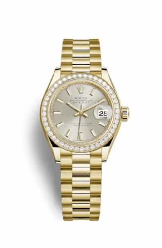 Rolex Lady-Datejust 28 Yellow Gold Diamond / President / Silver 279138rbr-0005 — фото часов Rolex Lady-Datejust 28 Yellow Gold Diamond / President / Silver 279138rbr-0005 — фото часов