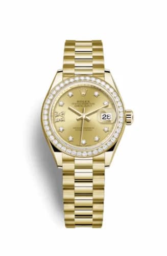 Rolex Lady-Datejust 28 Yellow Gold Diamond / President / Champagne Diamonds 279138rbr-0006 — фото часов Rolex Lady-Datejust 28 Yellow Gold Diamond / President / Champagne Diamonds 279138rbr-0006 — фото часов