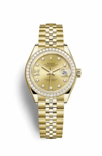 Rolex Lady-Datejust 28 Yellow Gold Diamond / Jubilee / Champagne Diamonds 279138rbr-0007 — фото часов Rolex Lady-Datejust 28 Yellow Gold Diamond / Jubilee / Champagne Diamonds 279138rbr-0007 — фото часов