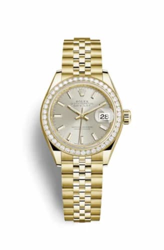 Rolex Lady-Datejust 28 Yellow Gold Diamond / Jubilee / Silver 279138rbr-0012 — фото часов Rolex Lady-Datejust 28 Yellow Gold Diamond / Jubilee / Silver 279138rbr-0012 — фото часов
