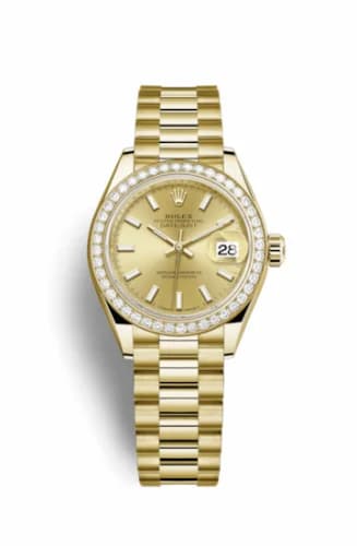 Rolex Lady-Datejust 28 Yellow Gold Diamond / President / Champagne 279138rbr-0014 — фото часов Rolex Lady-Datejust 28 Yellow Gold Diamond / President / Champagne 279138rbr-0014 — фото часов