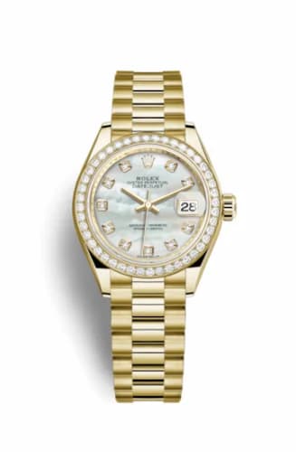 Rolex Lady-Datejust 28 Yellow Gold Diamond / President / MOP 279138rbr-0015 — фото часов Rolex Lady-Datejust 28 Yellow Gold Diamond / President / MOP 279138rbr-0015 — фото часов