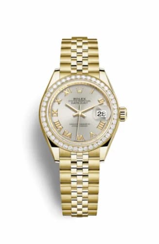 Rolex Lady-Datejust 28 Yellow Gold Diamond / Jubilee / Silver Roman 279138rbr-0018 — фото часов Rolex Lady-Datejust 28 Yellow Gold Diamond / Jubilee / Silver Roman 279138rbr-0018 — фото часов